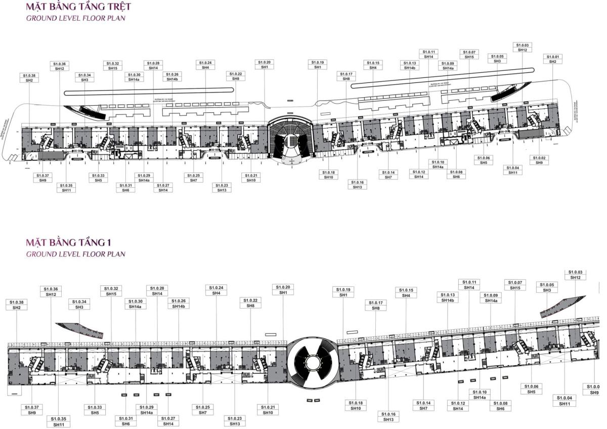 Mặt bằng shophouse Alnata