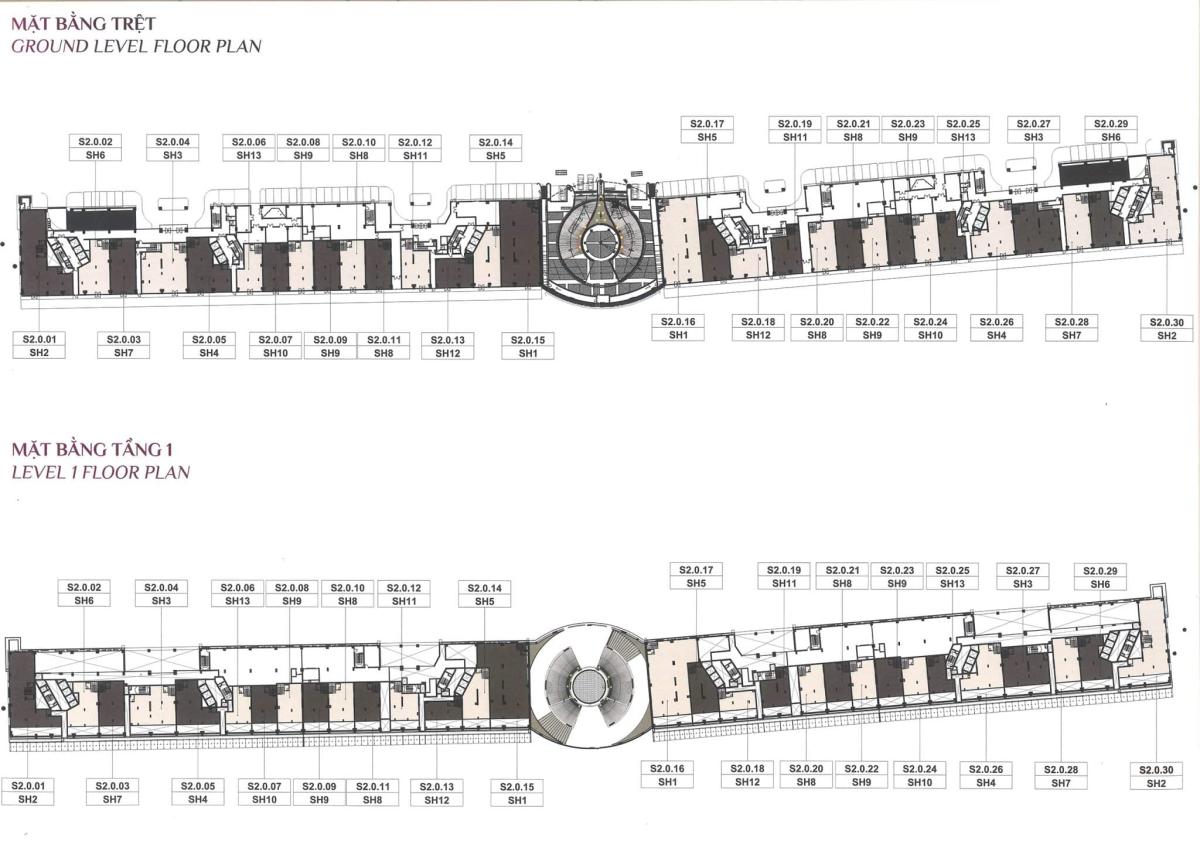 Mặt bằng shophouse Alnata