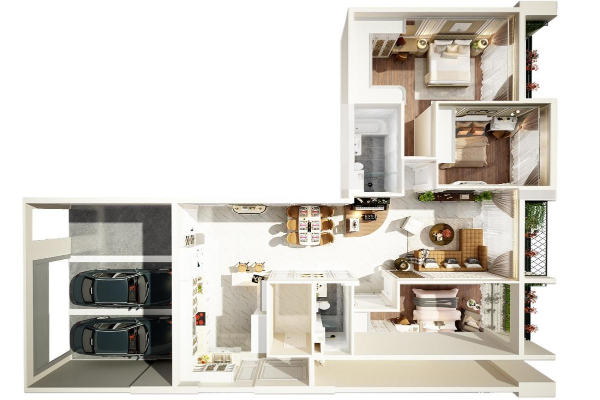 thiet ke can ho Sky Linked Villa Celadon City